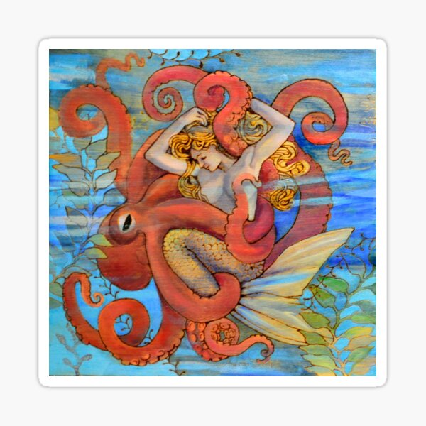 Item preview, Octopus and Mermaid designed and sold by AmandaFineArt.