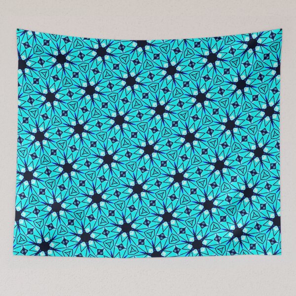Item preview, Aqua Black Floral Seamless Pattern Print designed and sold by protegra.