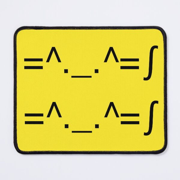 Item preview, Pattern Cat Emoji Text, Animal Emoticon, Cute Pet Meow Face Kaomoji, Minimal Kitten Illustration, Black Text, Yellow Background  designed and sold by DotLinePlane.