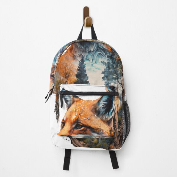 Item preview, Fox and landscape double exposure 01 designed and sold by printiesart.