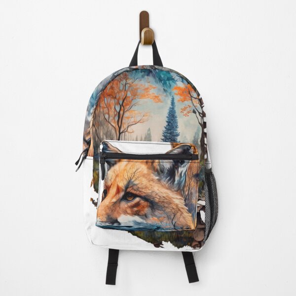Item preview, Fox and landscape double exposure 02 designed and sold by printiesart.