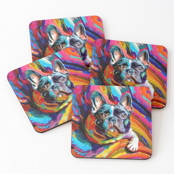 Item preview, French Bulldog  peeking out vibrant colors designed and sold by AIK9Artwork.