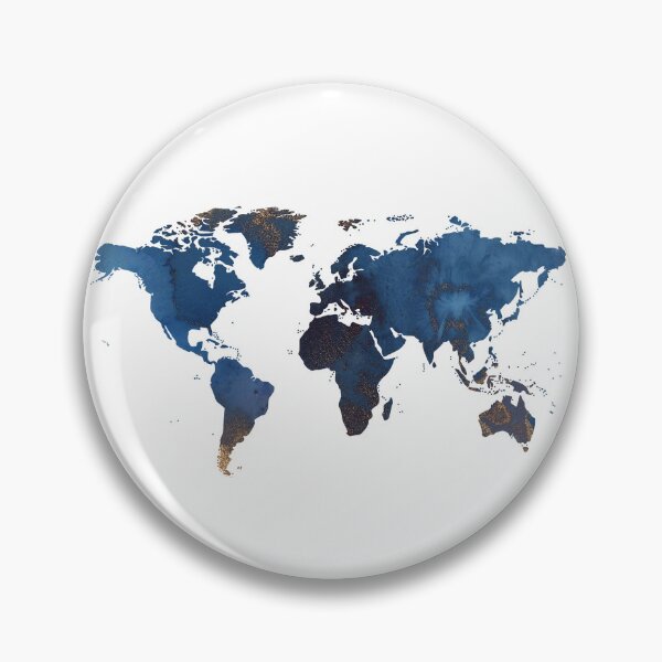 Item preview, World Map silhouette fantasy texture dark navy blue and gold in watercolor and glitter designed and sold by Marina Braga  Artista en acuarela y diseñadora gráfica.