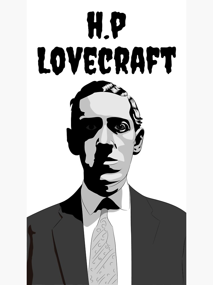 "H.P.Lovecraft Illustration In B&W" Sticker For Sale By Renatobento ...