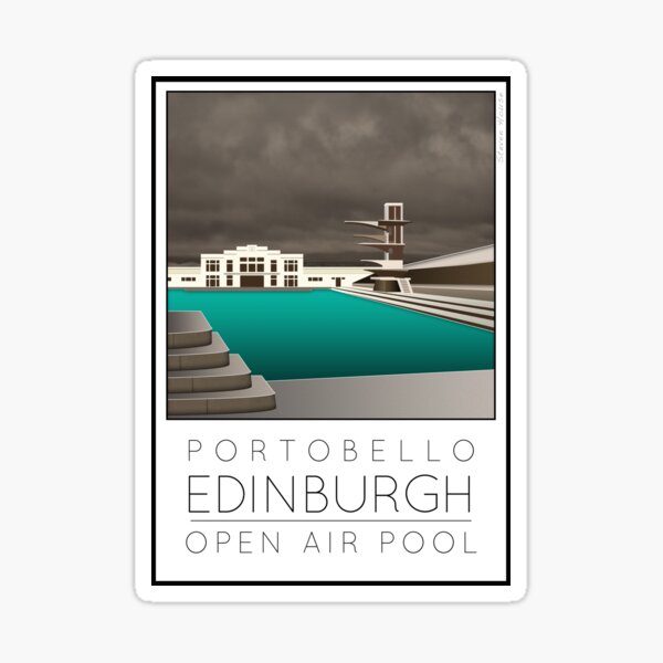 Lido Poster Edinburgh Portobello Sticker