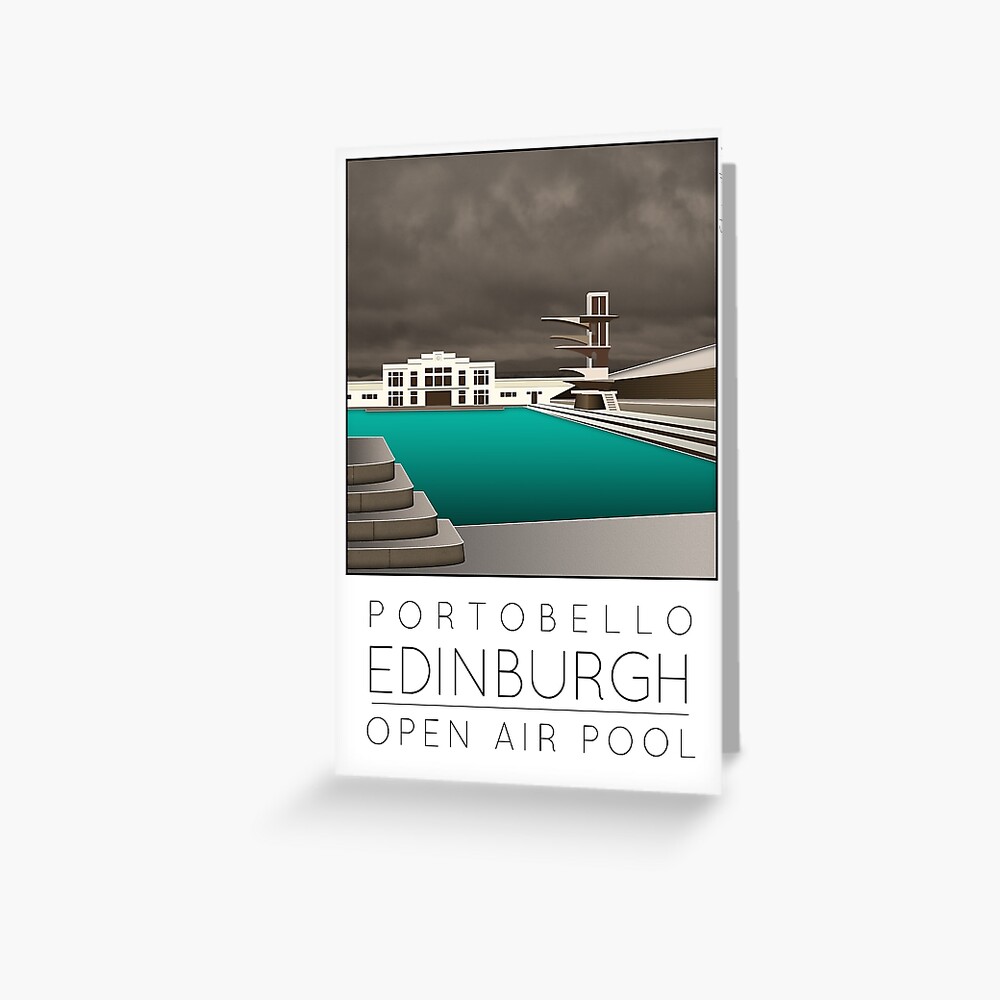 "Lido Poster Edinburgh Portobello" Greeting Card for Sale by