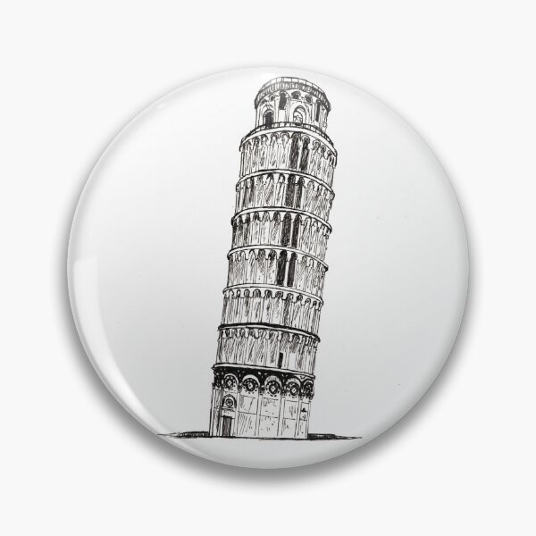 Item preview, Leaning Tower of PISA Italy Pen And Ink Illustration designed and sold by Wall-Art-Sketch.