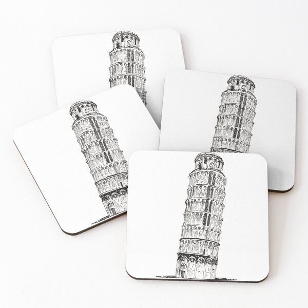 Item preview, Leaning Tower of PISA Italy Pen And Ink Illustration designed and sold by Wall-Art-Sketch.