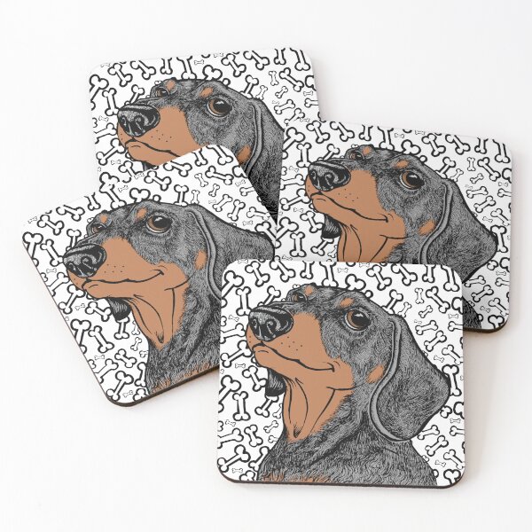 Item preview, Black and Tan Wiener Dog woodcut-look designed and sold by TerryPond.