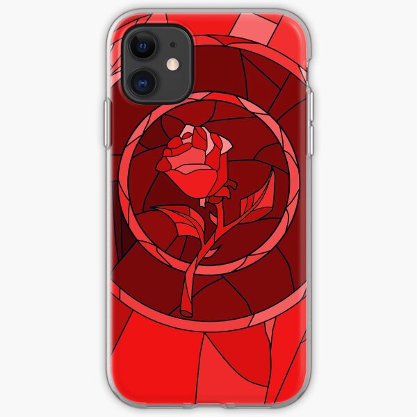 Stained Glass Rose Red iPhone Soft Case