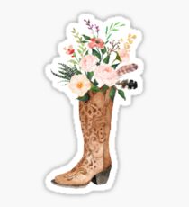 floral cowboy boot Sticker