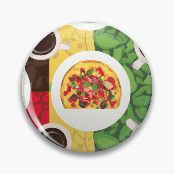 Item preview, Pizza and Cup of Coffee in Pattern designed and sold by theredsharp.