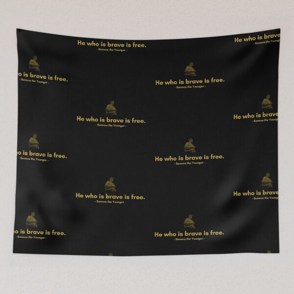 Item preview, He who is brave is free | Quotes from Seneca | Motivational Quote designed and sold by Philosopherous.