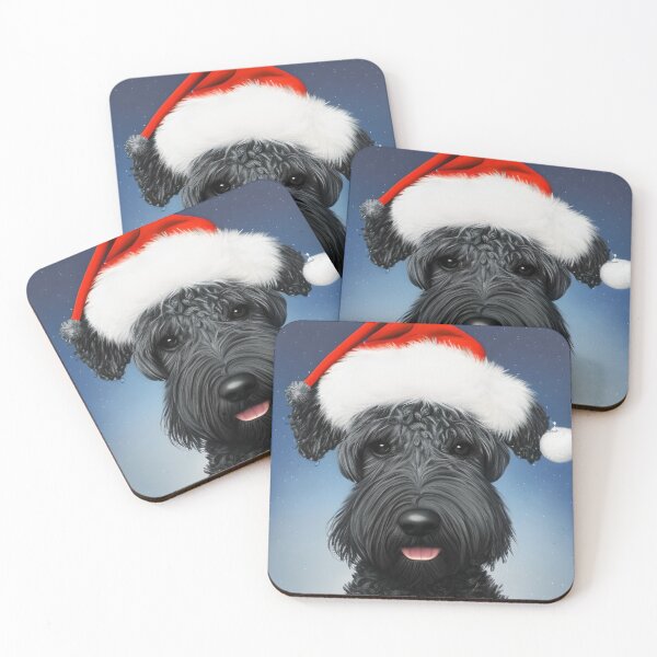 Item preview, Christmas Kerry Blue Terrier Wearing A Santa Hat designed and sold by ZenEverAI.