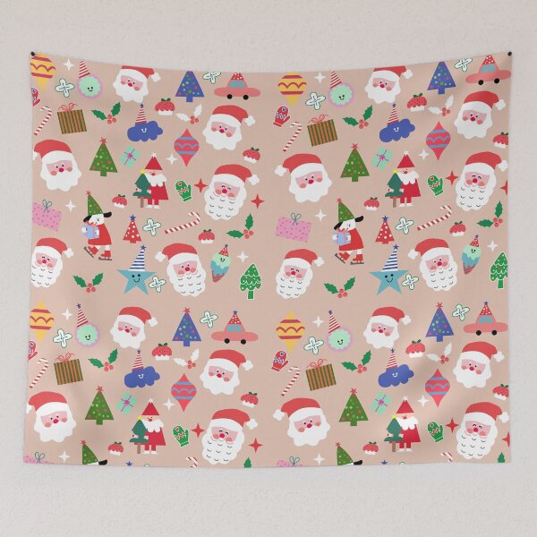 Item preview, christmas card with santa claus star tree xmas christmas pattern christmas, merry designed and sold by UnloveToy10.