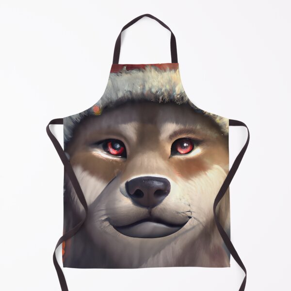 Item preview,  Christmas Kishu Ken Wearing A Santa Hat designed and sold by ZenEverAI.