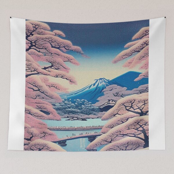 Item preview, Japanese Blossoming Mountains Design designed and sold by Litheon.
