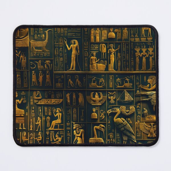 Item preview, Ancient Egyptian shiny golden pictograms and hieroglyphs olden spiritual pattern designed and sold by ArtifactVault.