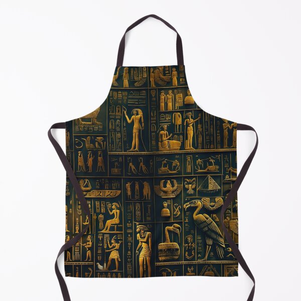 Item preview, Ancient Egyptian shiny golden pictograms and hieroglyphs olden spiritual pattern designed and sold by ArtifactVault.