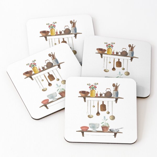 Item preview, Vintage Retro Watercolor Kitchen Utensils designed and sold by idovedesign.