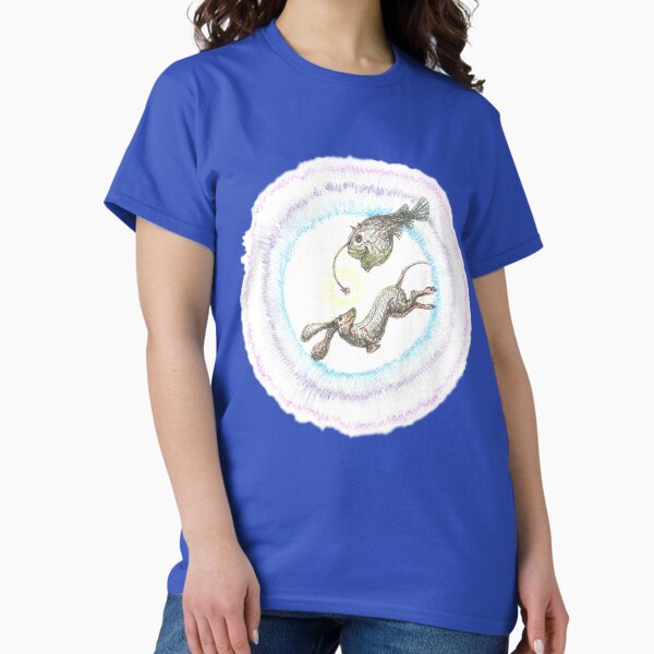 Item preview, Deep sea diving Dachshund. Sausage dog swimming with anglerfish, illustration. designed and sold by CandyMedusa.