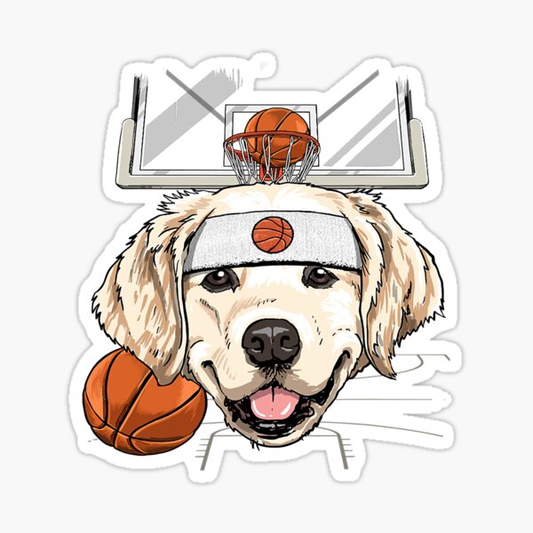 "Golden Retriever Basketball Dog Lovers Basketball Player 377" Sticker