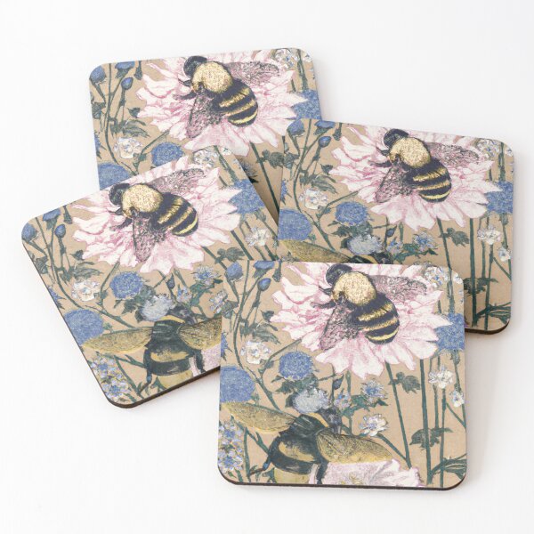 Item preview, Vintage Bees in Flowers designed and sold by emsubzero.