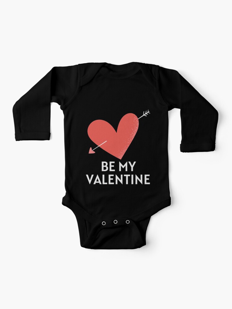 Be My Valentine Cartoony Textured Valentines Arrow Heart | Baby One-Piece