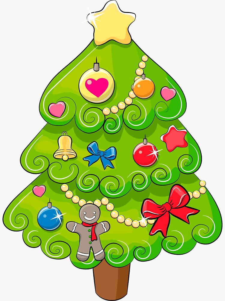 Christmas Tree Sticker for Sale by skazka111