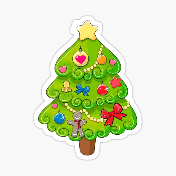 Christmas Tree Sticker for Sale by skazka111