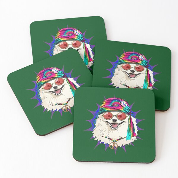 Item preview, Tie Dye Hippie American Eskimo Hippiness Peace Love Dog 663 designed and sold by AmelinKnowles.