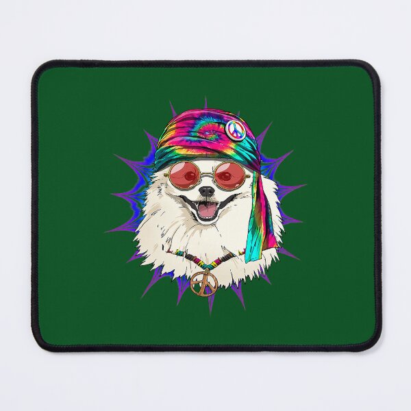 Item preview, Tie Dye Hippie American Eskimo Hippiness Peace Love Dog 663 designed and sold by AmelinKnowles.