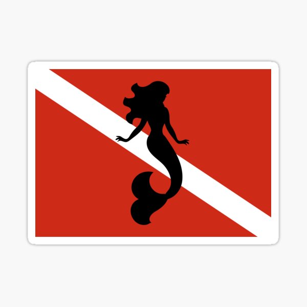 Item preview, Scuba Dive Flag Mermaid designed and sold by banwa.