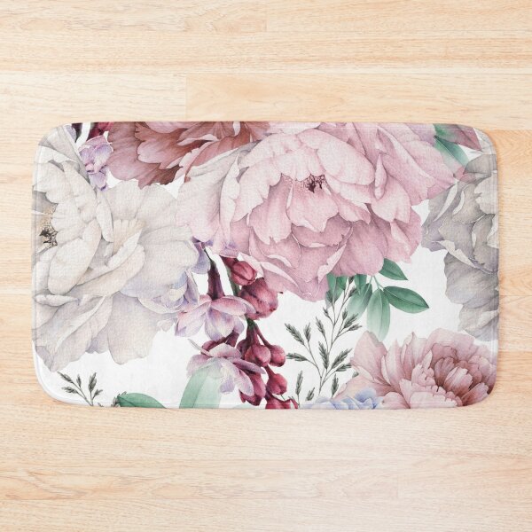 Item preview, Pink and White Roses with Hydrangea on White Background designed and sold by DzineVine.