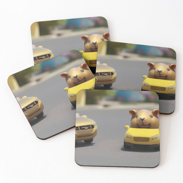 Item preview, A Cute Capybara Driving a yellow luxury car designed and sold by Chubuter.