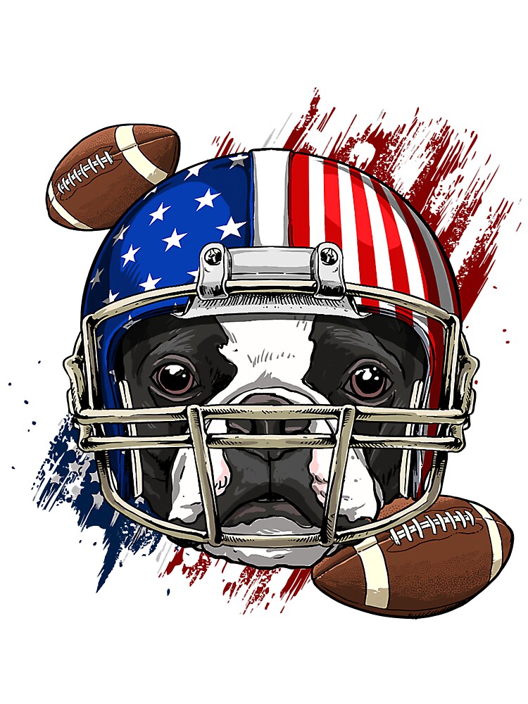 Boston Terrier American Football Dog Lovers USA Flag 284 Kids T-Shirt for  Sale by LegacyVintag3