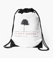 Six feet under Drawstring Bag