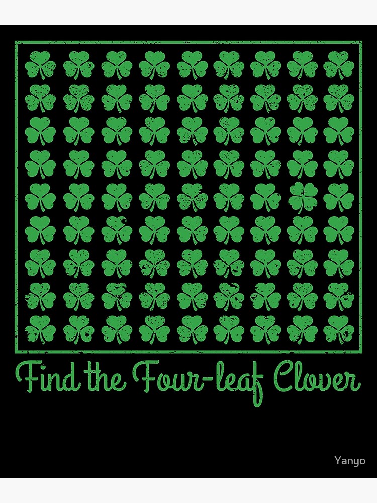 Find the four leaf clover puzzle st Poster for Sale by Yanyo Redbubble