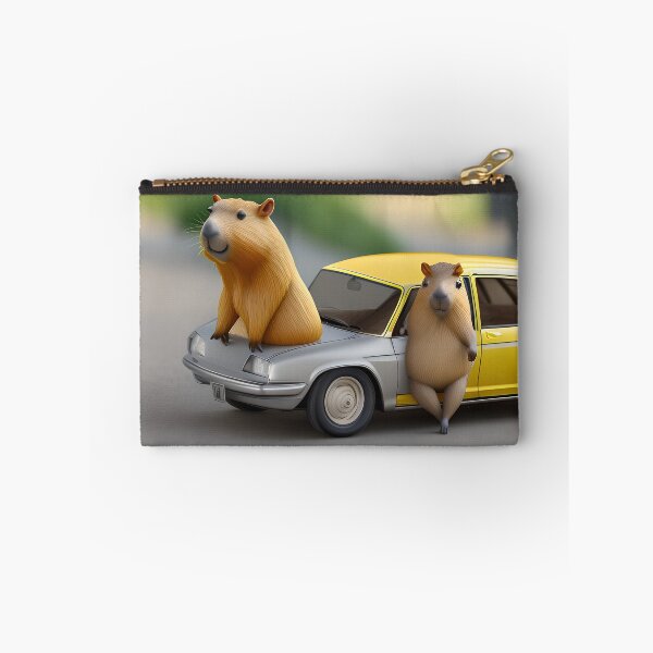 Item preview, Cute Capybaras and a yellow car designed and sold by Chubuter.
