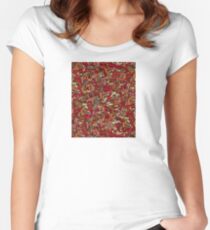 Effervescence Flame by Amelia Caruso for Robert Kaufman Fitted Scoop T-Shirt
