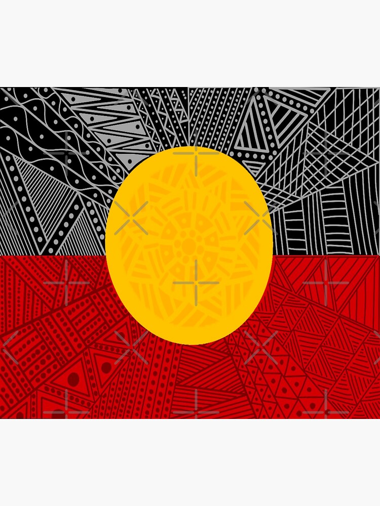"Aboriginal flag with Tiwi design" Sticker for Sale by Meliapuraarts