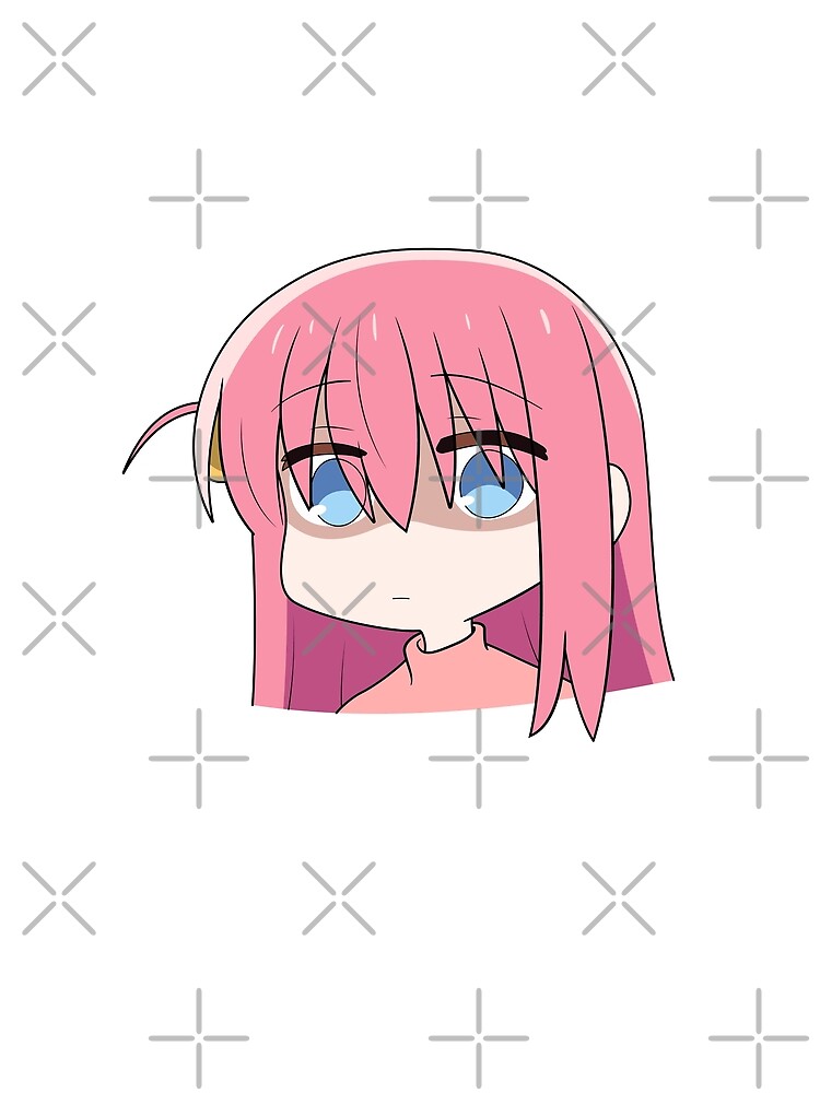 Aperçu 5 sur 5. T-shirt graphique avec l'œuvre Bocchi le Rocher ! Tête Hitori Gotou Chibi créée et vendue par ChibiCheems.