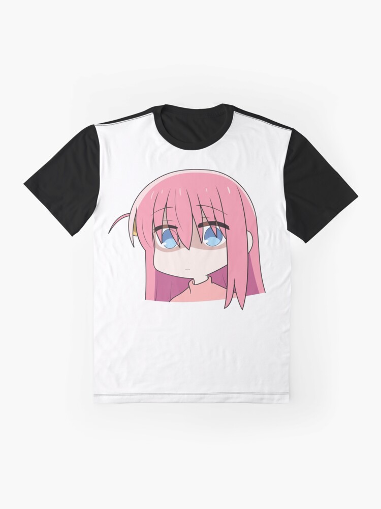 Aperçu 4 sur 5. T-shirt graphique avec l'œuvre Bocchi le Rocher ! Tête Hitori Gotou Chibi créée et vendue par ChibiCheems.