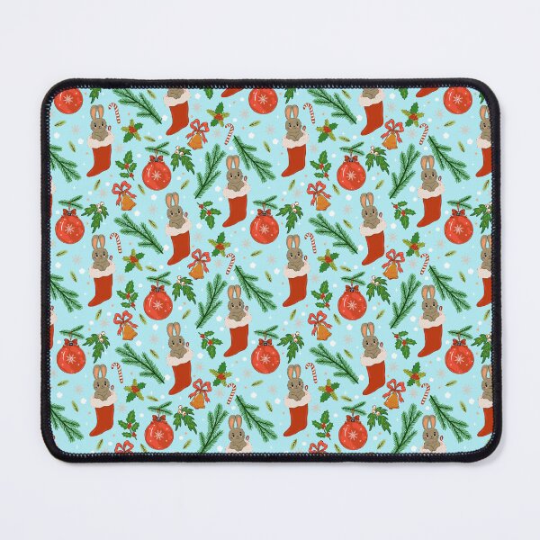 Item preview, Christmas pattern with cute bunnies and winter decor designed and sold by burbura.