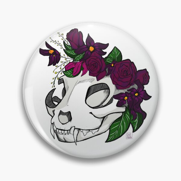 Item preview, skull cat designed and sold by owlonthemoon83.