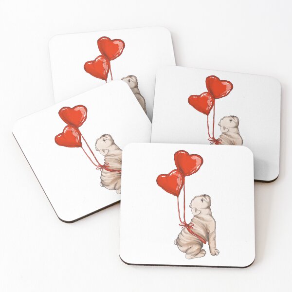 Item preview,  Dog Valentine , pug with red heart balloons  designed and sold by Milatoo.
