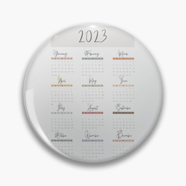 Item preview, 2023 Minimalistic Floral Aesthetic Printable Calendar, A4 Monthly Calendar Starting on Sunday designed and sold by Levated.