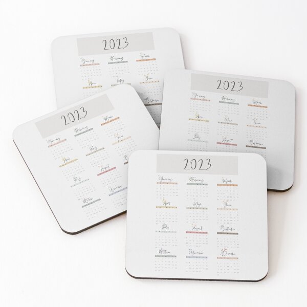 Item preview, 2023 Minimalistic Floral Aesthetic Printable Calendar, A4 Monthly Calendar Starting on Sunday designed and sold by Levated.