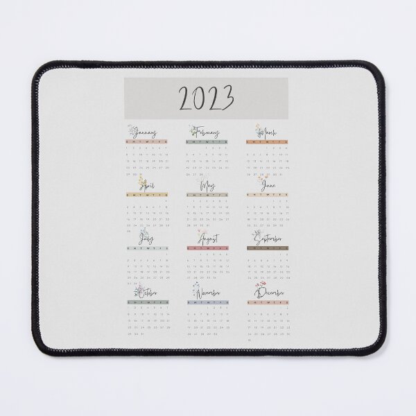 Item preview, 2023 Minimalistic Floral Aesthetic Printable Calendar, A4 Monthly Calendar Starting on Sunday designed and sold by Levated.