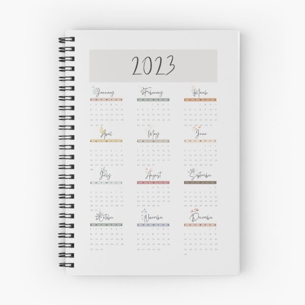 Item preview, 2023 Minimalistic Floral Aesthetic Printable Calendar, A4 Monthly Calendar Starting on Sunday designed and sold by Levated.